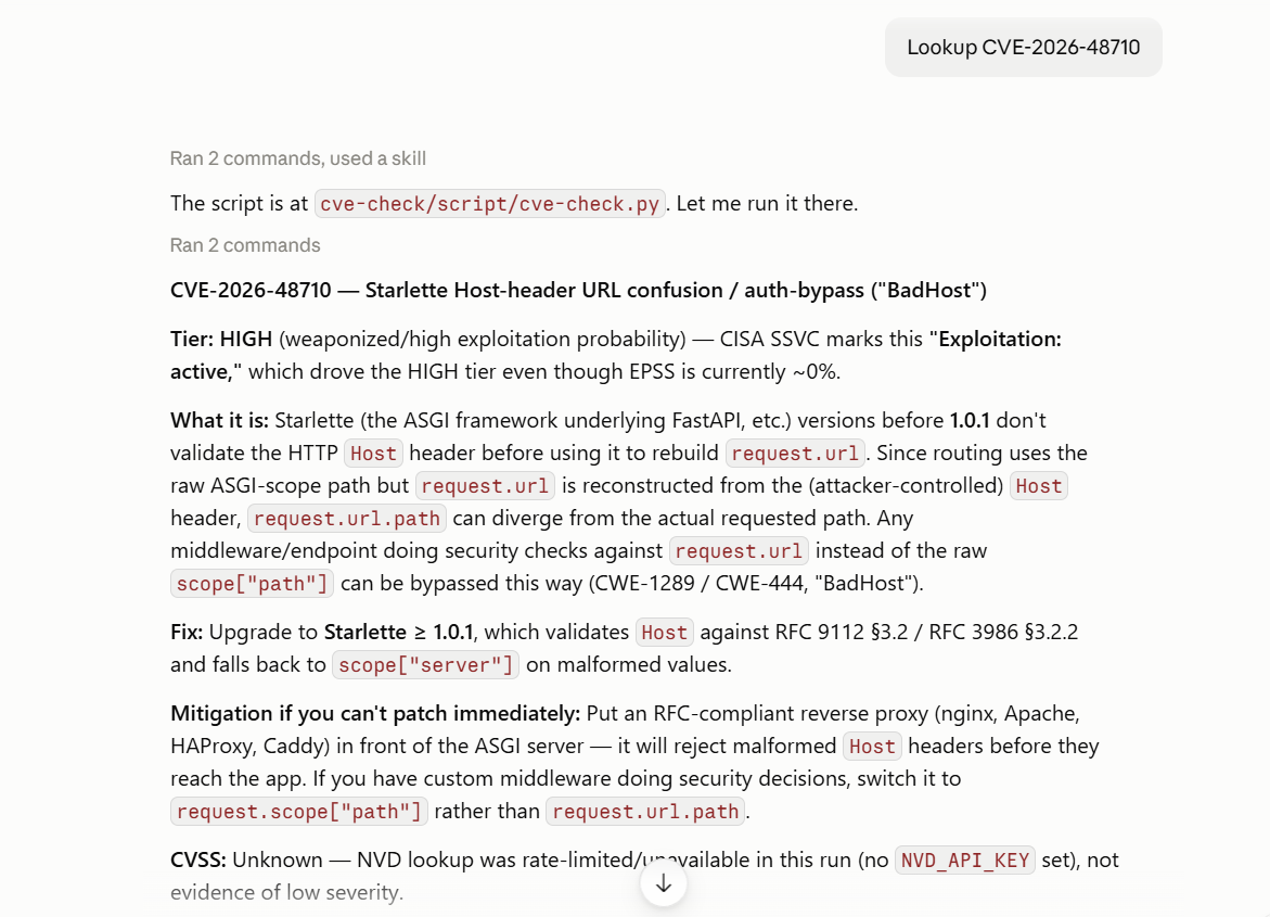 CVE Check Skill
