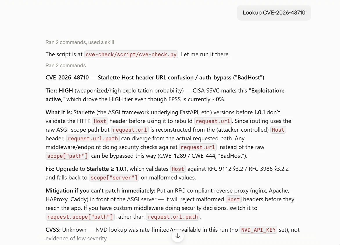 CVE Check Skill